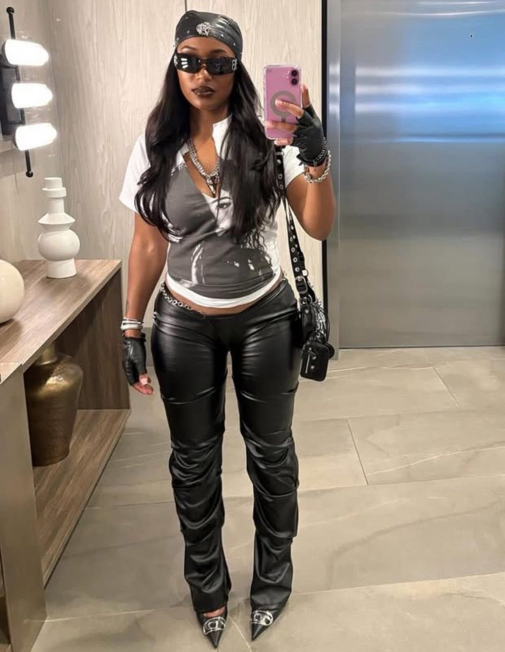 Leather Skull Tie Up Hats