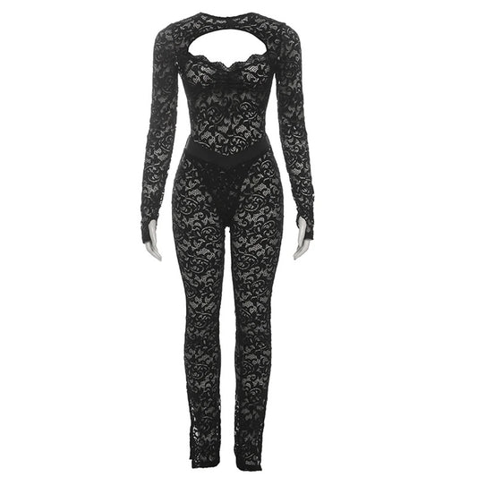 Beya Black Lace Two Piece Set