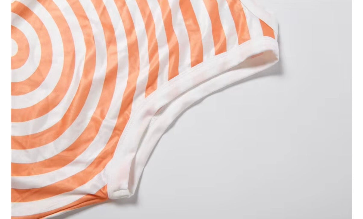 Hypnotic Illusion Orange Bodycon Set