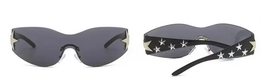 Please Me Black Tint Silver Star Detail Shades