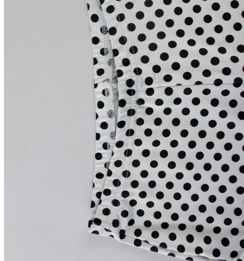 Sija White Two Piece Polka Dot Set