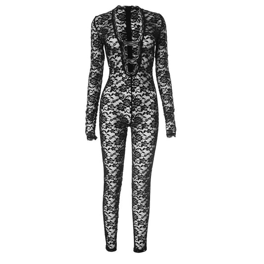 Naia Black Lace Jumpsuit