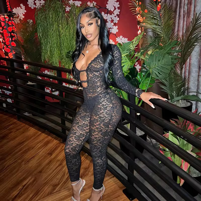 Naia Black Lace Jumpsuit