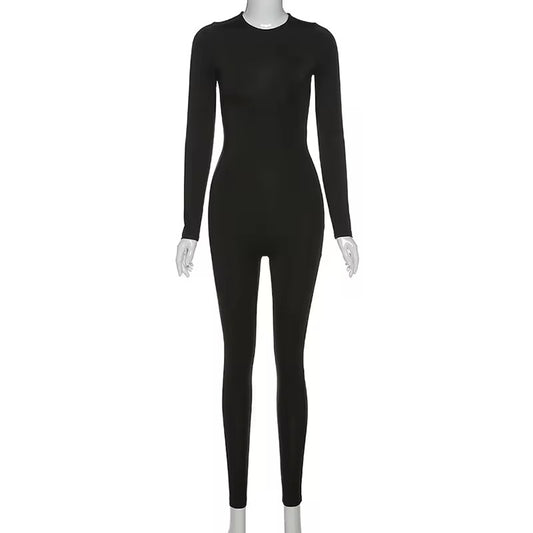 Nioh Black Fitted Long Sleeve Jumpsuit