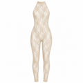 Jaei Cream Backless Lace Jumpsuit