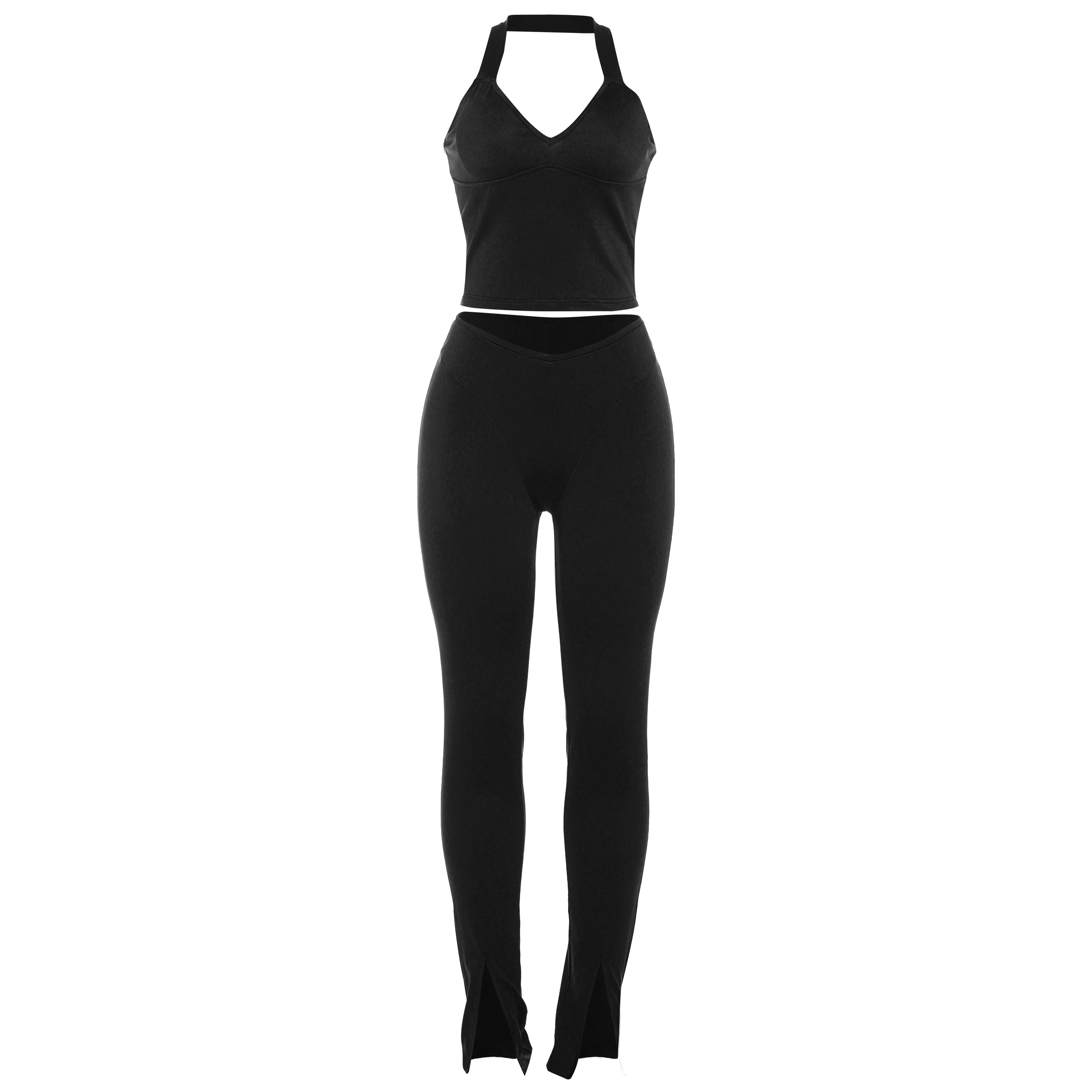 Faia Black Two Piece Pants Set