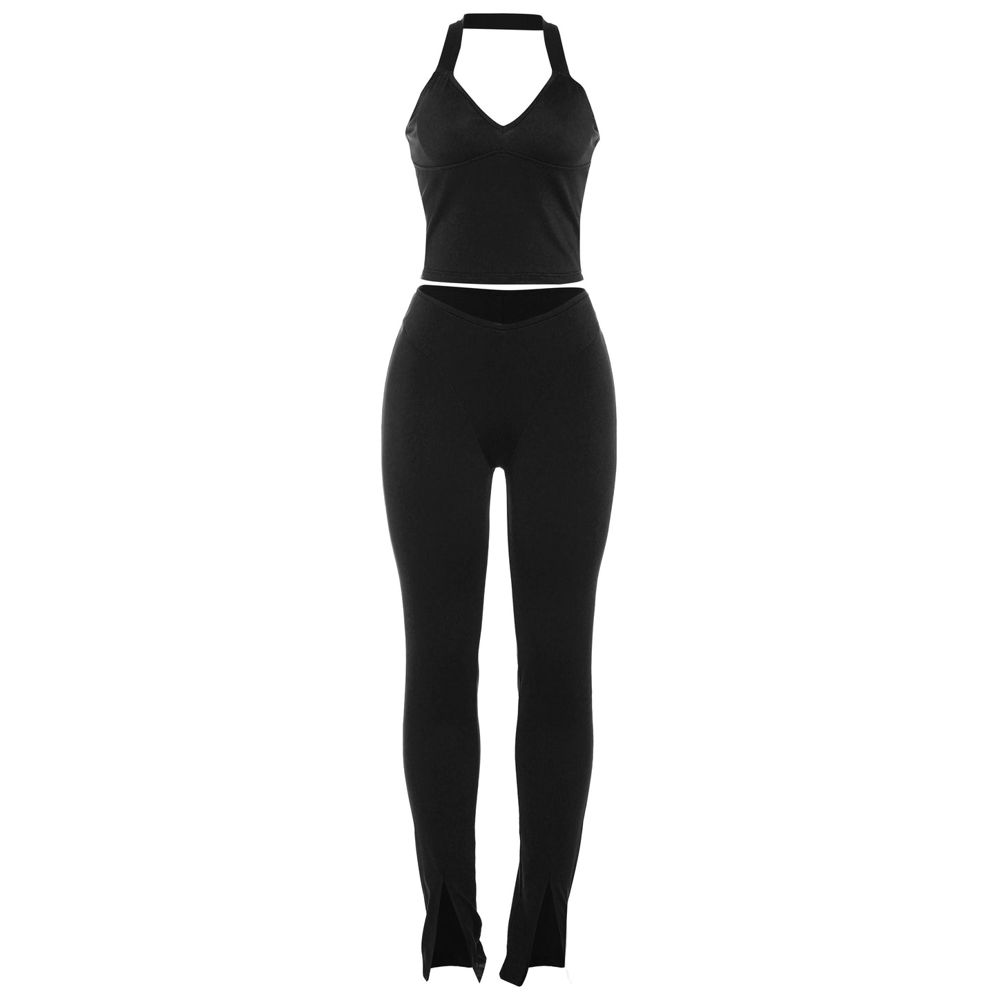 Faia Black Two Piece Pants Set