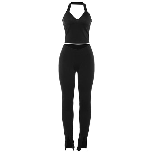 Faia Black Two Piece Pants Set