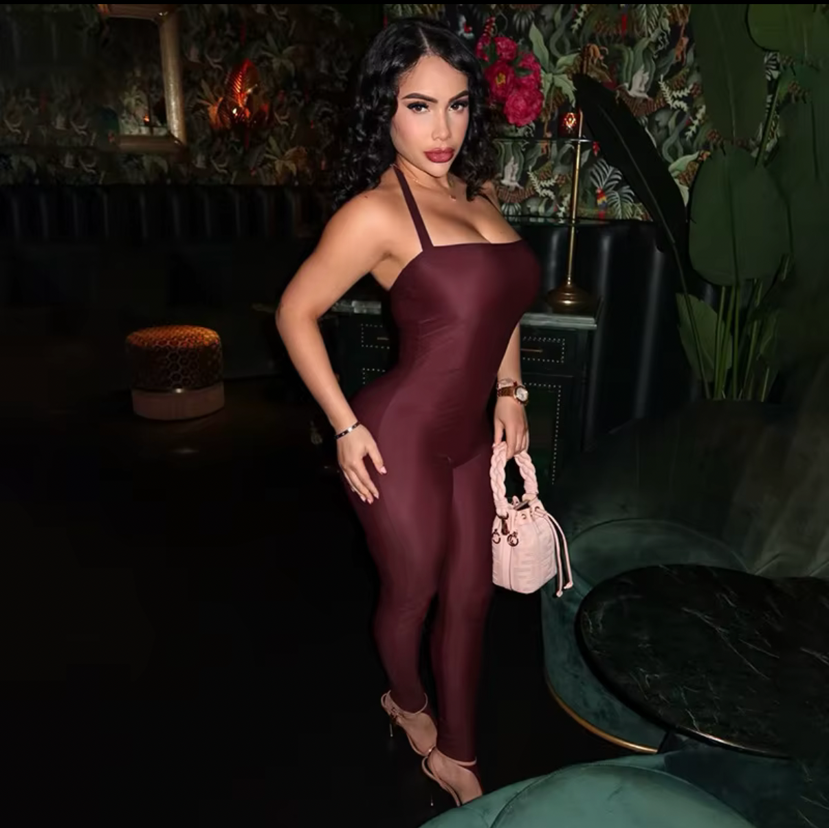 Rylie Casual Burgundy Jumpsuit