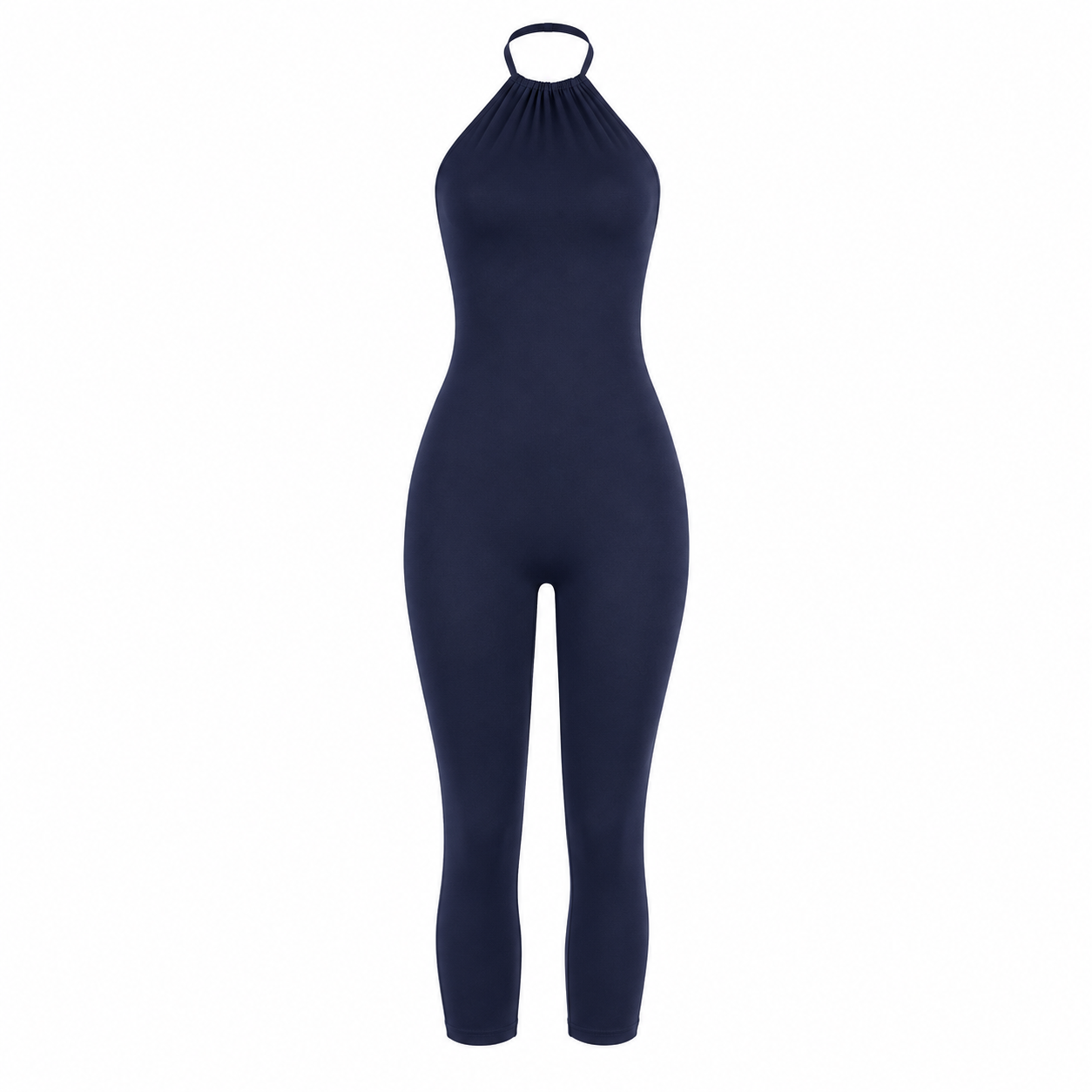 Vkai Navy Blue Backless Casual Romper