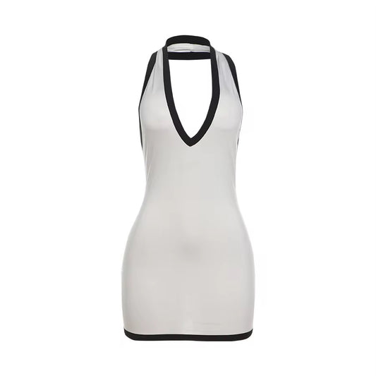 Dora White Sleeveless Backless Mini Dress