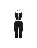 Hagu Black Tie Me Up Capri Set