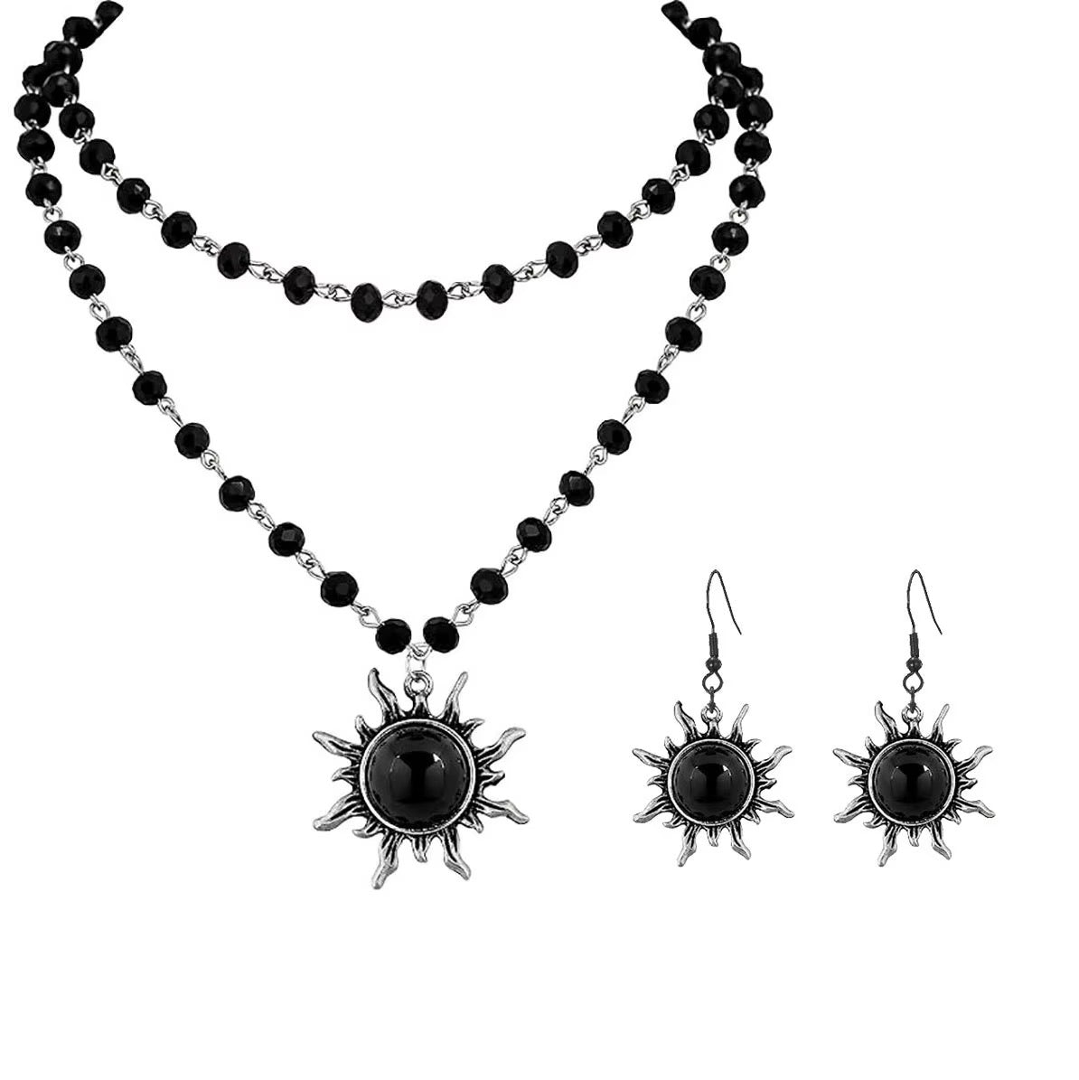 Sun Mooned Necklace + Earring Set