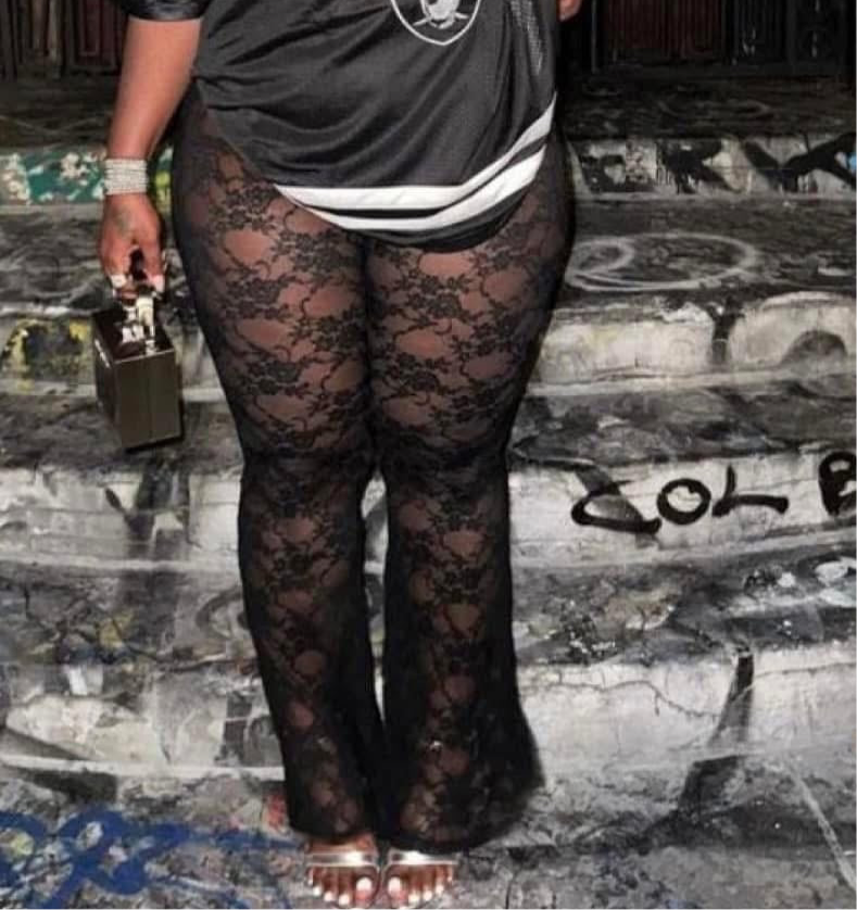 Black Lace Flare Leggings