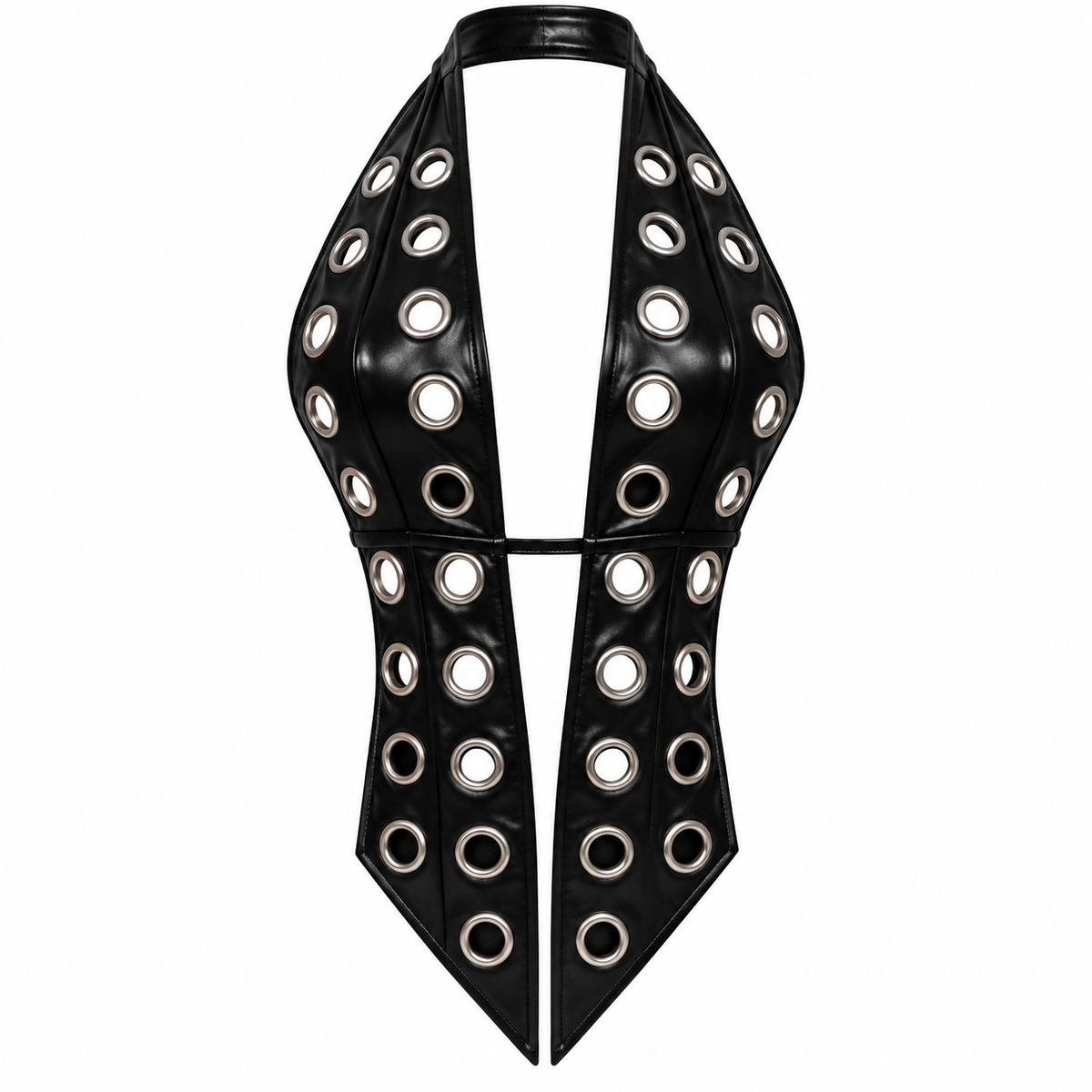 Otia Black Holey Two Piece Leather Set