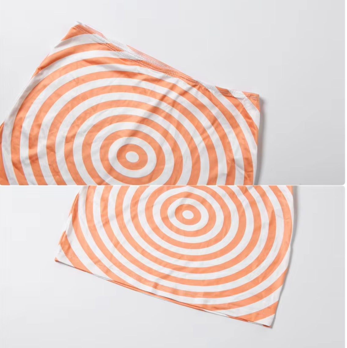 Hypnotic Illusion Orange Bodycon Set