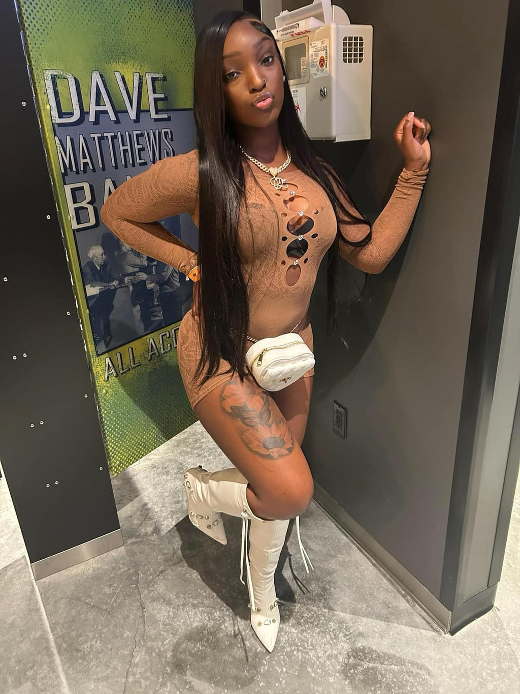 Amora Brown Poster Girl Romper