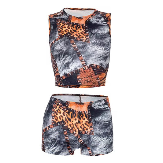 Tommie Animal Print Shorts Set