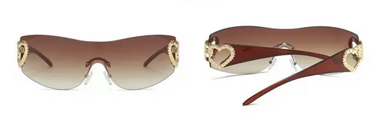 No Love Brown Tint Gold Frame Shades