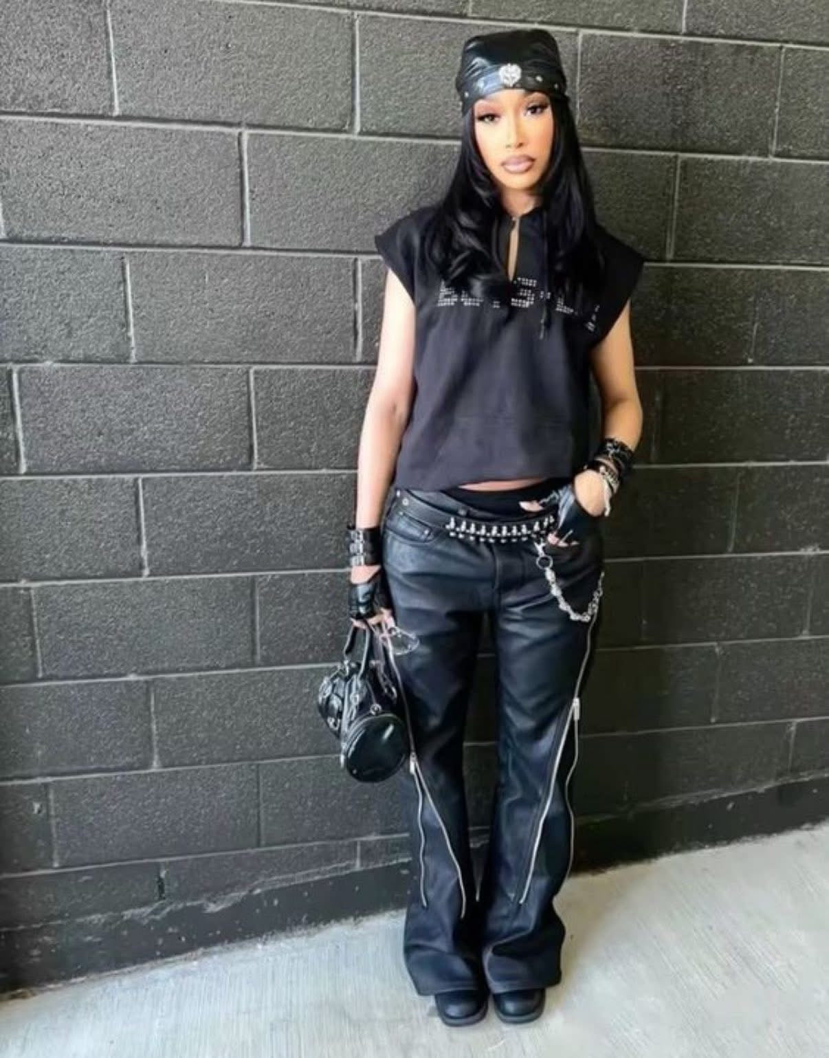 Leather Skull Tie Up Hats