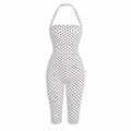 Vhia White Polka Dot Backless Romper