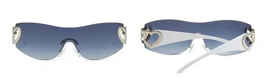 No Love Navy Blue Tint Silver Frame Shades