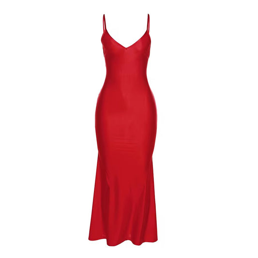 Charm Formal Backless Maxi Red Dress