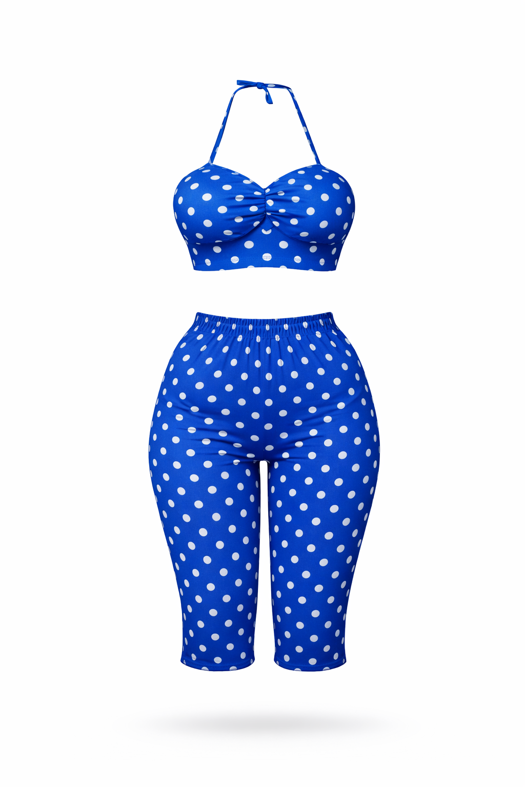 Sija Blue Two Piece Polka Dot Set
