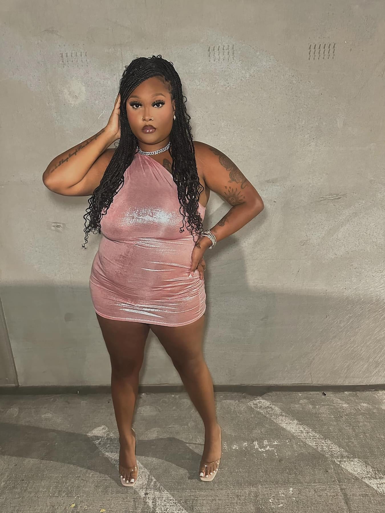 Callie Pink Metallic Mini Dress