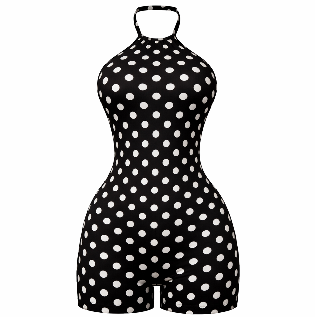 Yalo Black Polka Dot Romper