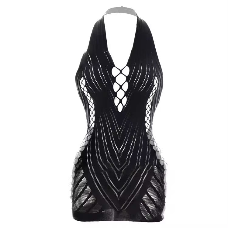 Lai Black Poster Girl Backless Mini Dress