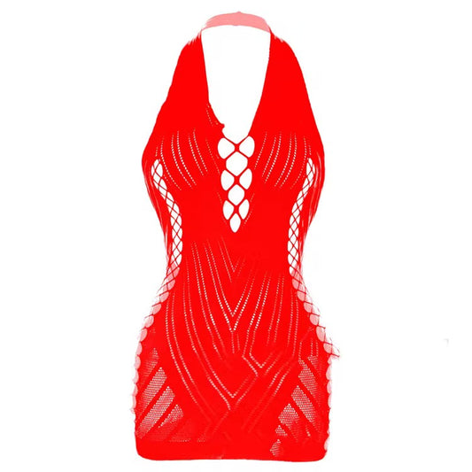 Lai Red Poster Girl Backless Mini Dress