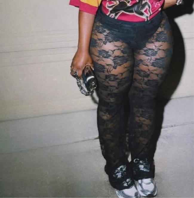 Black Lace Flare Leggings