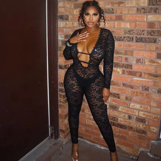 Naia Black Lace Jumpsuit