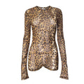 Yioa Leopard Print Backless Romper