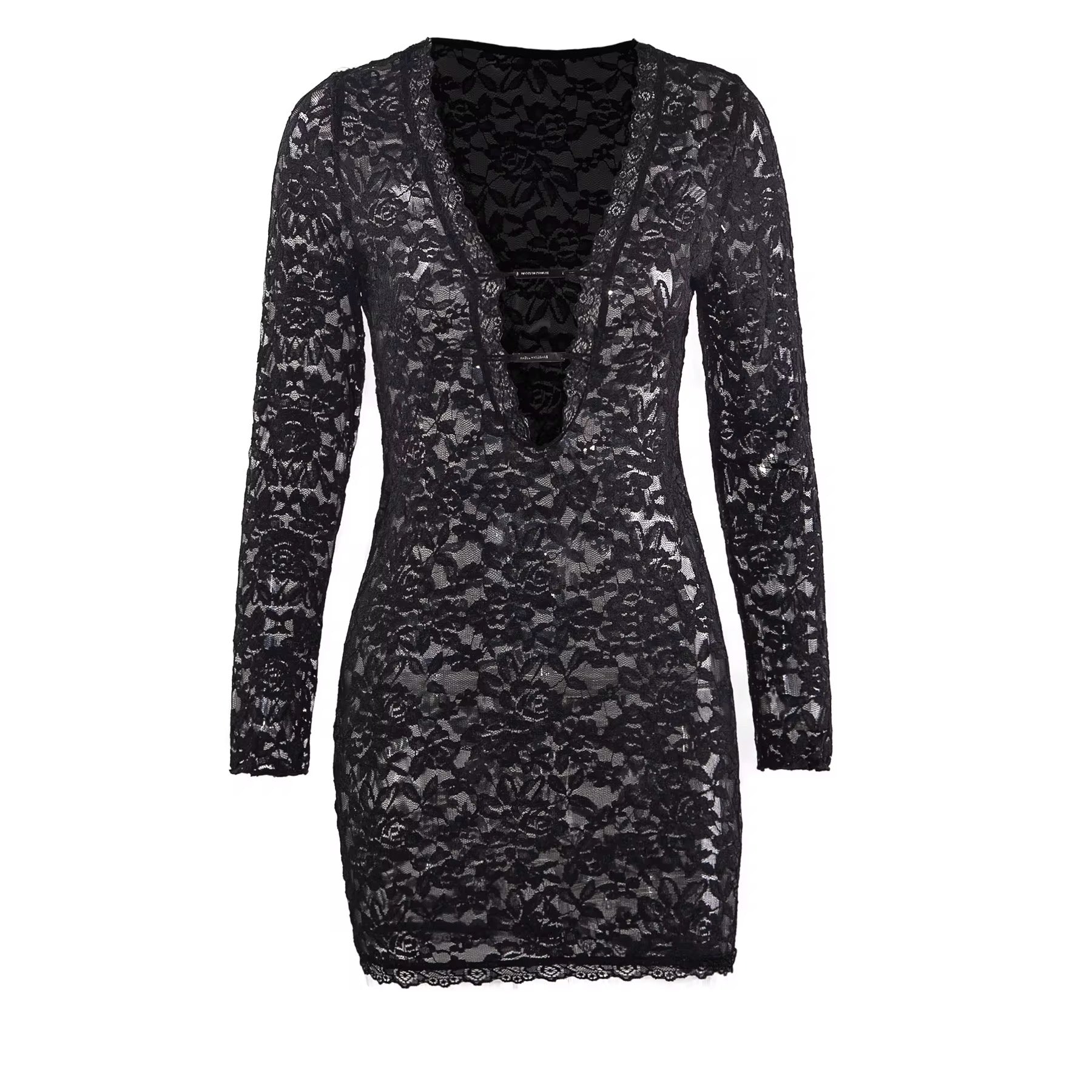 Uka Black Lace Mini Dress