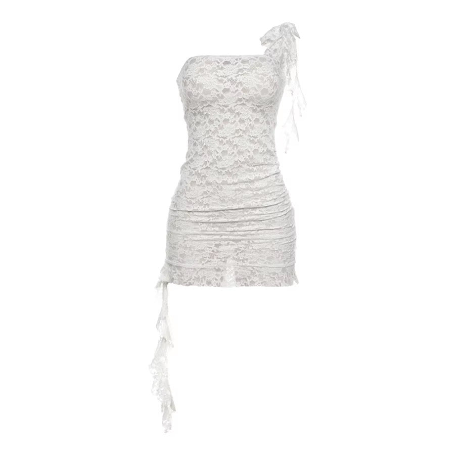 Tye White Lace Mini Dress