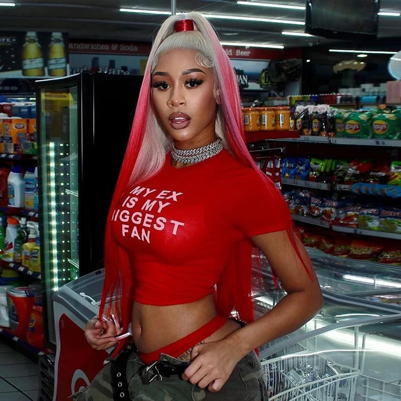 Biggest Fan Red Crop Top