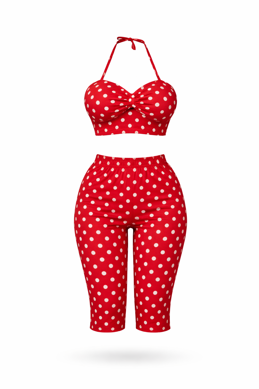 Sija Red Two Piece Polka Dot Set