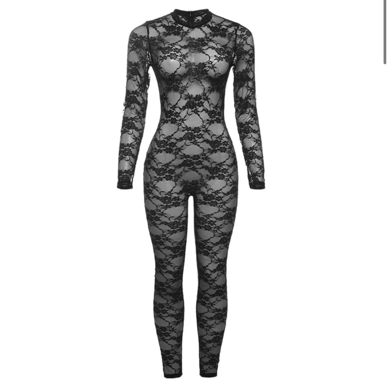 Lele Black Lace Jumpsuit