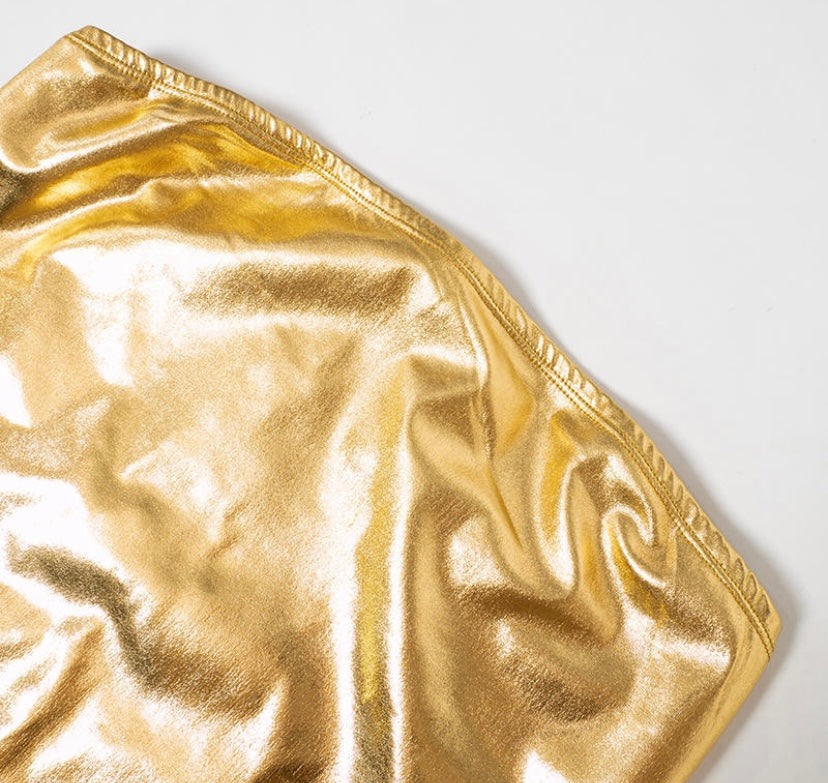 Keri Gold Halter Top Jumpsuit