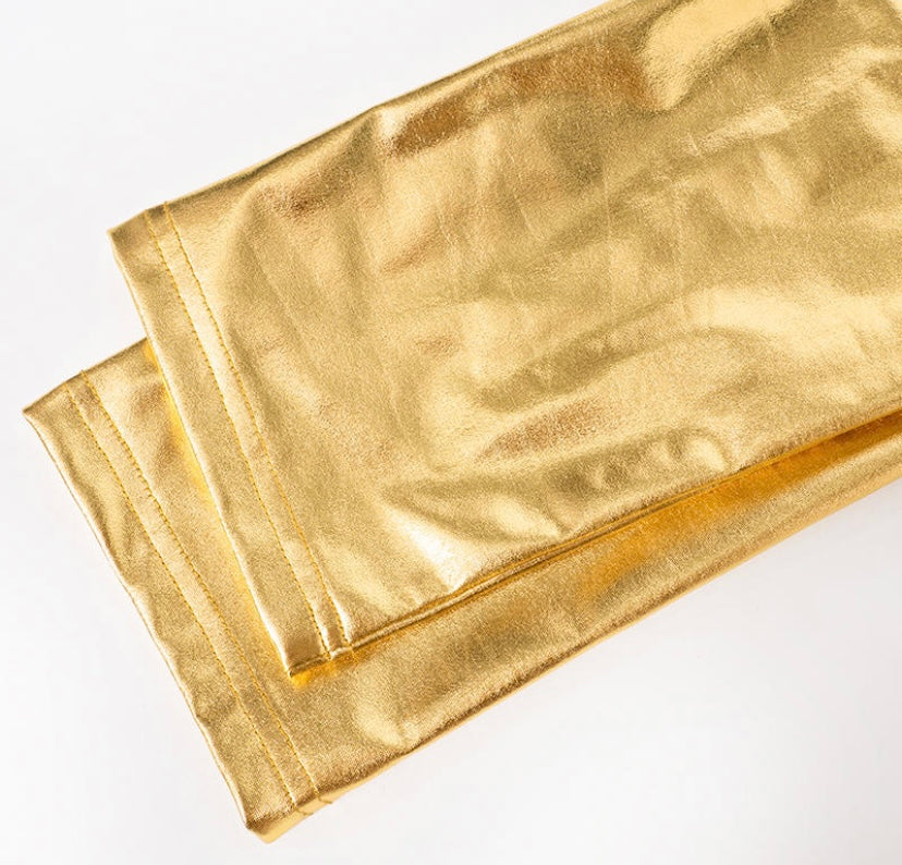 Keri Gold Halter Top Jumpsuit