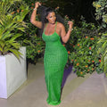 Razor Green Tie Up Backless Sundress