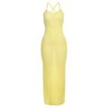 Razor Yellow Backless Tie Up Sundress