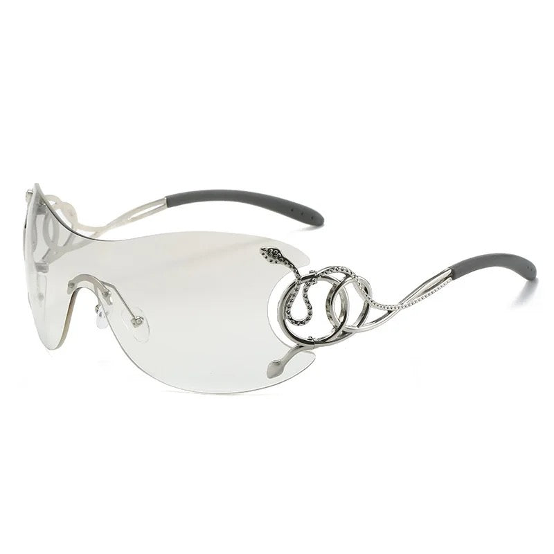 Ashli Clear Silver Snake Design Shades