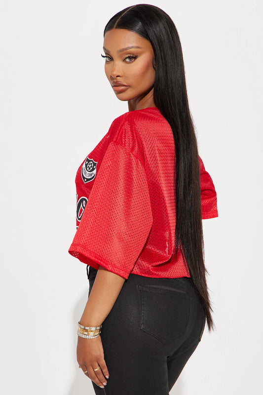 Chicago Red Laced Jersey Top