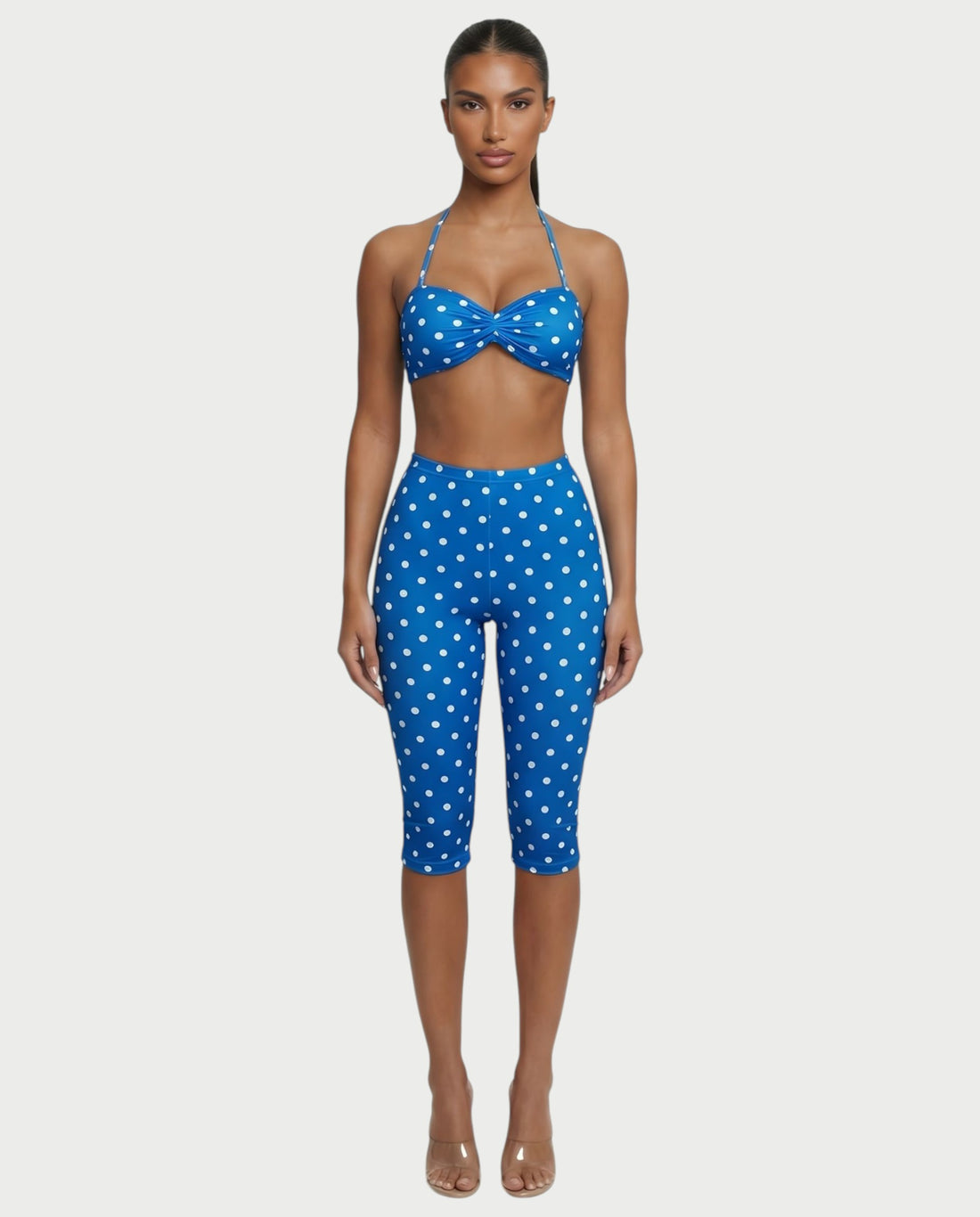 Sija Blue Two Piece Polka Dot Set
