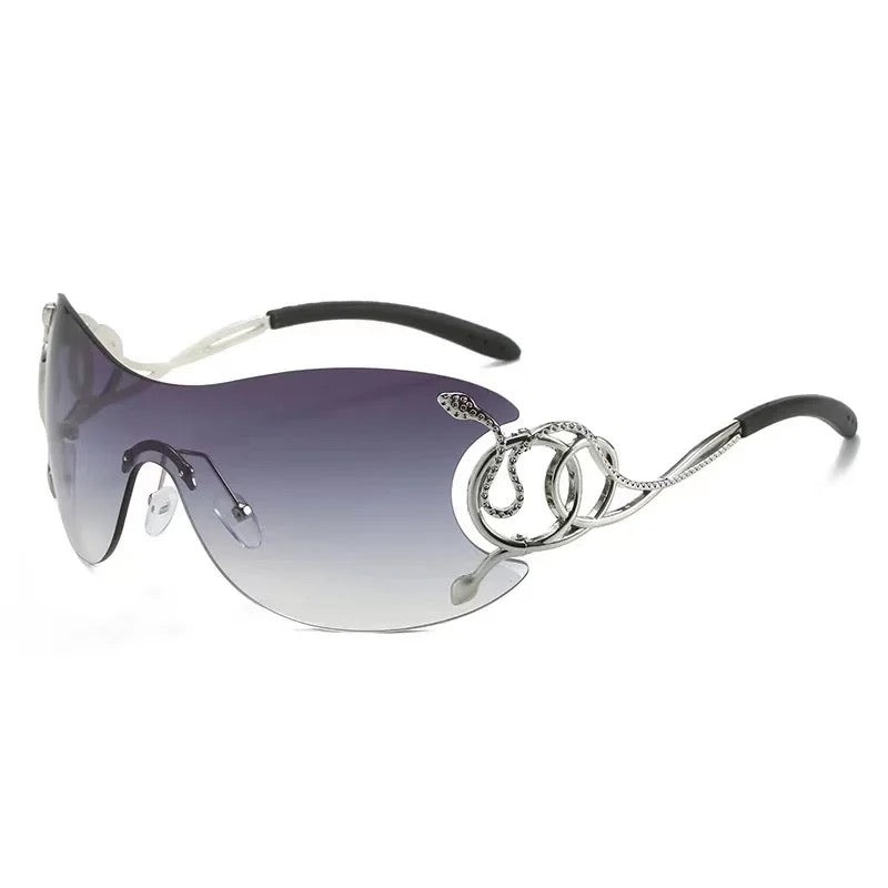 Ashli Navy Tinted Snake Design Shades