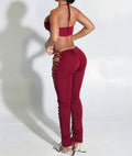 Kieo Red Tie Up Two Piece Set