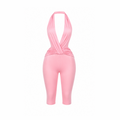 Gianni Pink Backless Romper